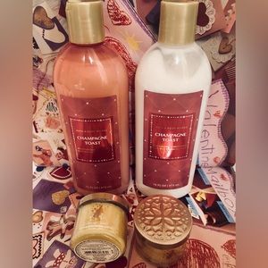 BBW Champagne Toast Shampoo Conditioner + Mini Candle 4 pc set Bath & Body Works